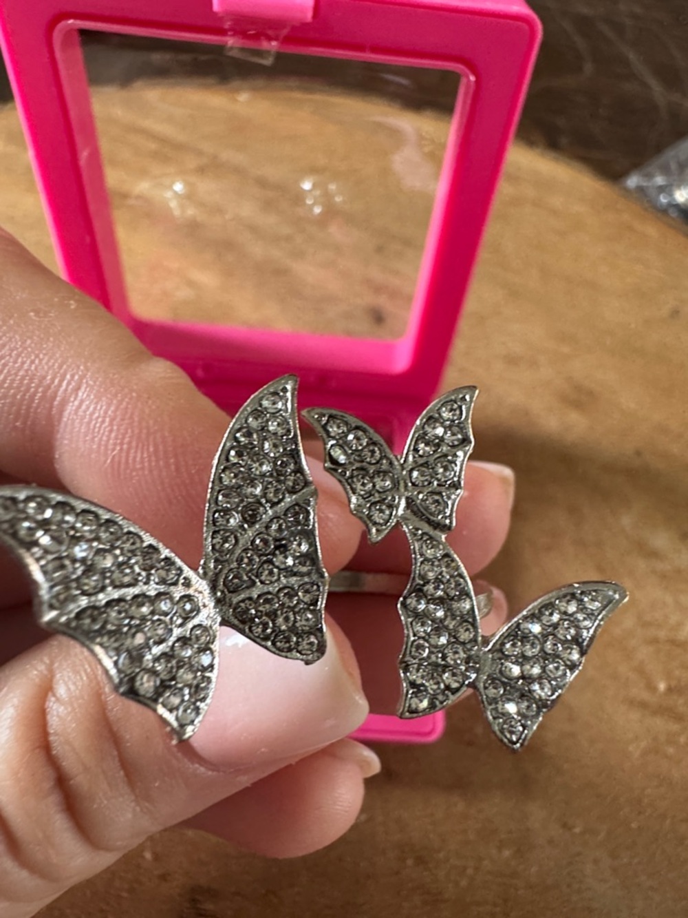 Silver Crystal Butterfly Cluster Brooch - Women Accessories